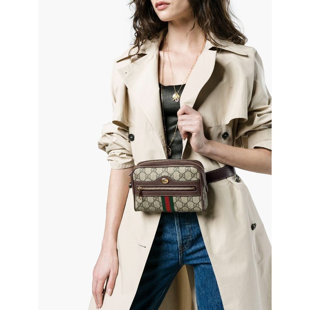Gucci Medium Ophidia GG Supreme Canvas/Leather Belt Bag Size 75cm - Picture 10 of 14
